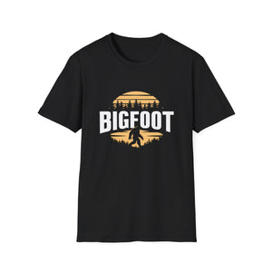 Sasquatch Bigfoot Shirt | Bigfoot T Shirt | Bigfoot In Forest Tee Shirt | Sasquatch Bigfoot Unisex Softstyle T-Shirt