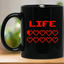 Gaming Life Bar (Game Hearts Health Bar) 11 oz. Black Mug