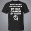 Software Developer By Day Gamer By Night T-Shirt