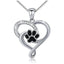 Dog Footprint Heart Necklace