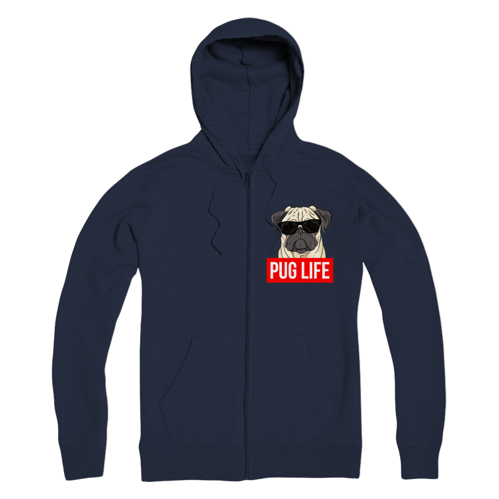 Pug Life - Pug Lover Premium Adult Zip Hoodie