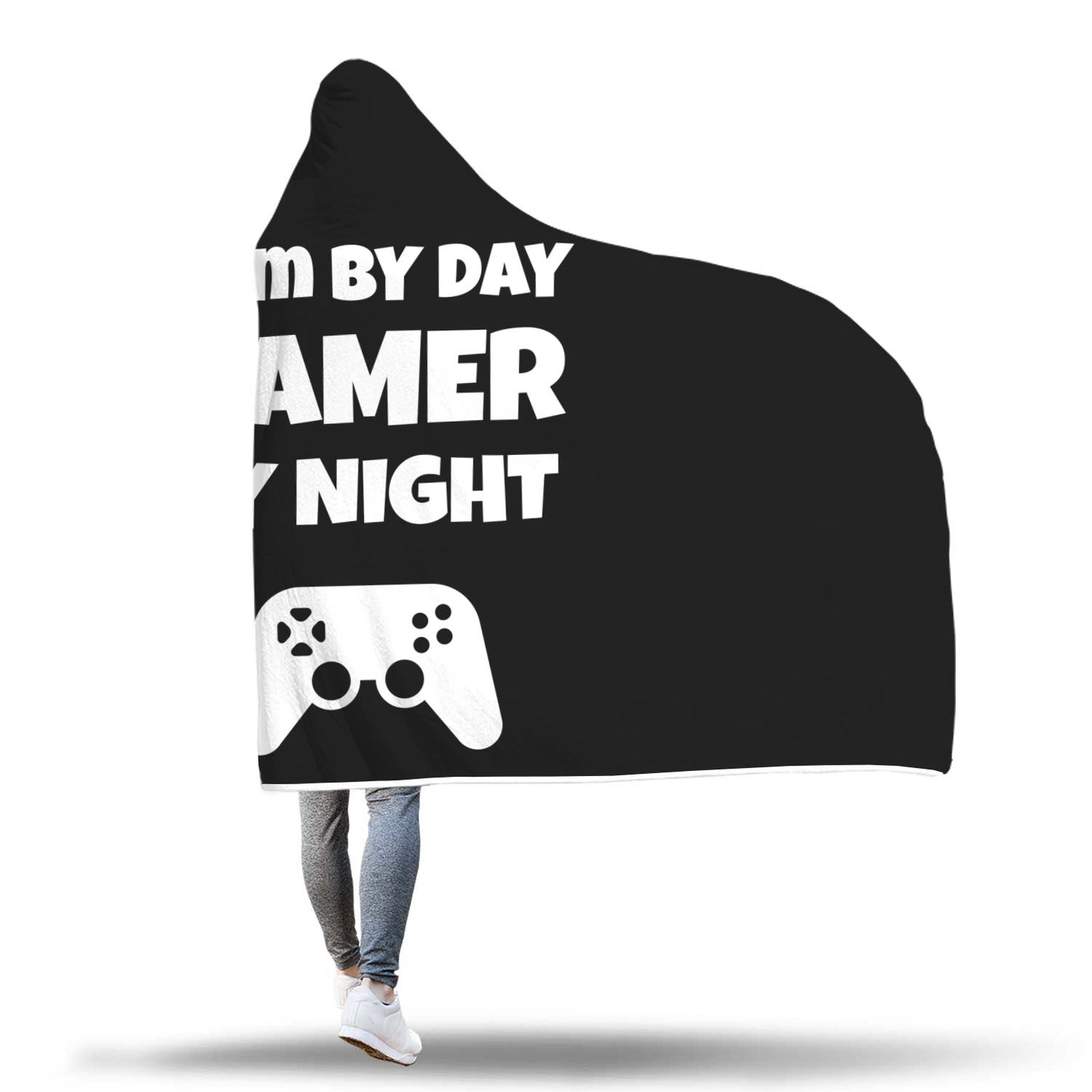 Mom By Day Gamer By Night Video Gamer Hooded Blanket
