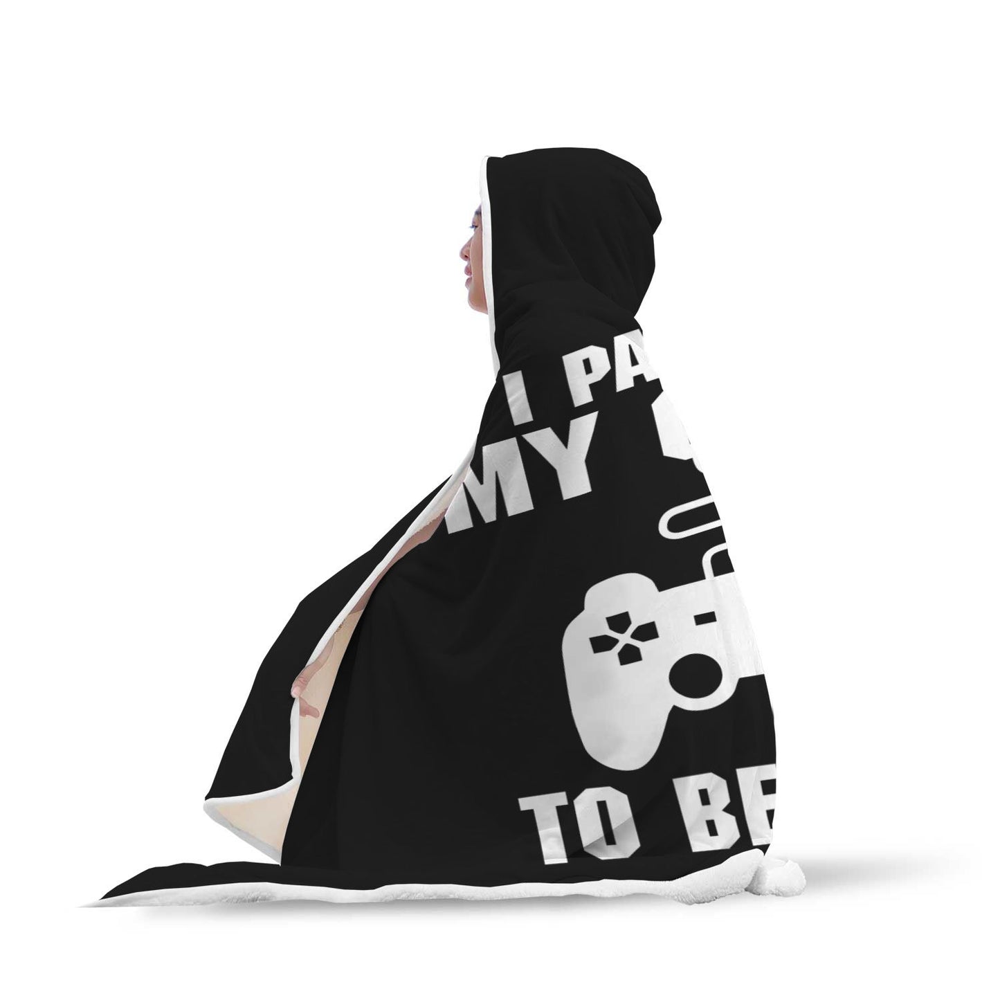 I Paused My Game To Be Here Videogame Hooded Blanket
