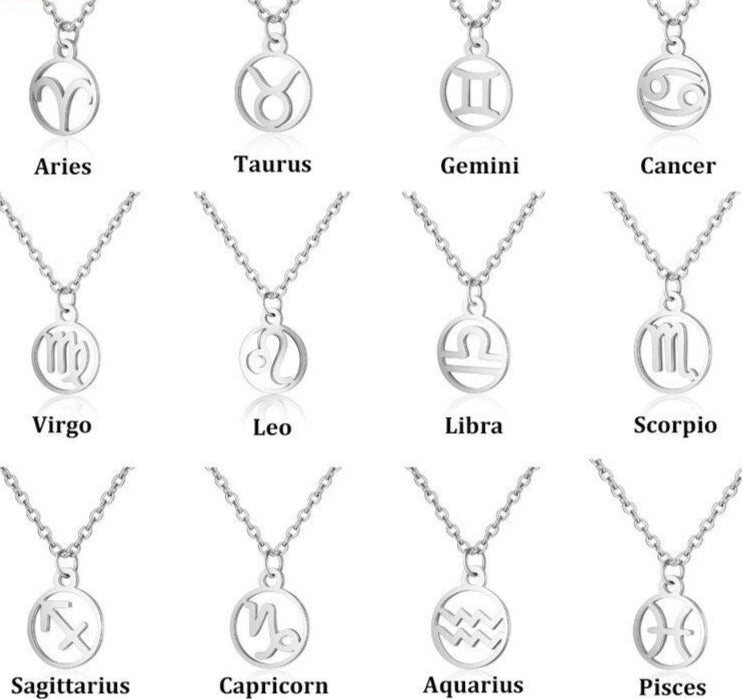zodiac necklace, zodiac sign necklace, zodiac jewellery