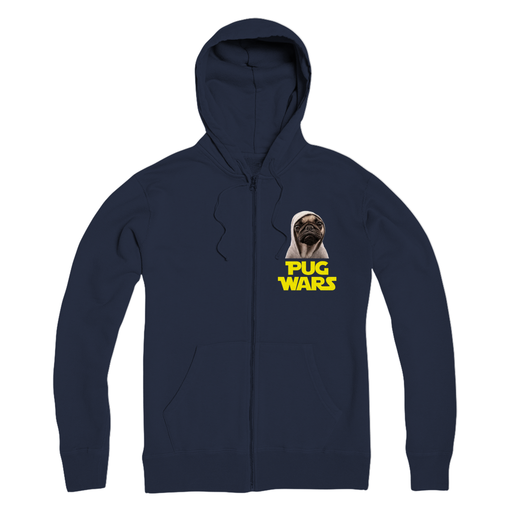 Pug Wars The Last Pug Premium Adult Zip Hoodie