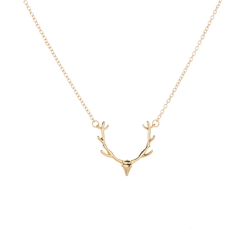 Elk Deer Antlers Pendant Necklace