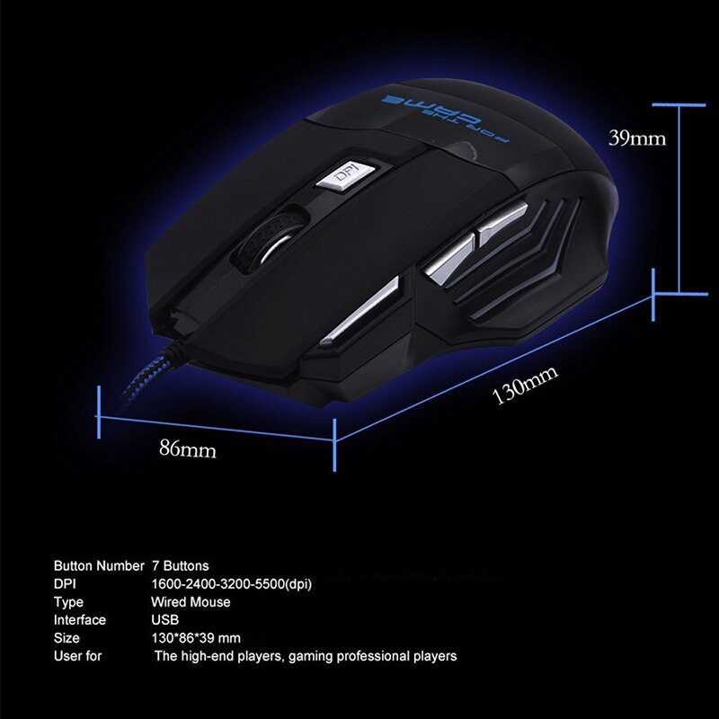 H7 Wired Gaming Mouse 7 Buttons