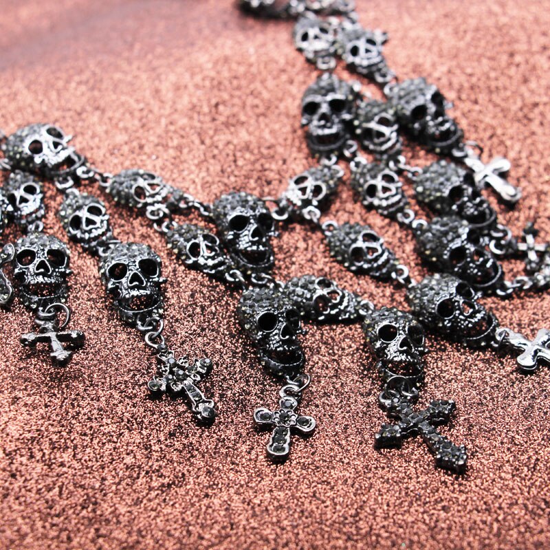 skull necklace, goth necklace, emo necklace
