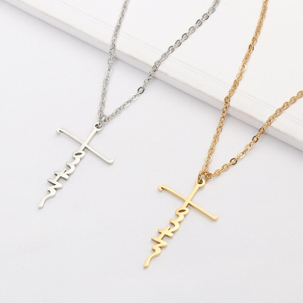 Faith Stainless Steel Pendant Necklace