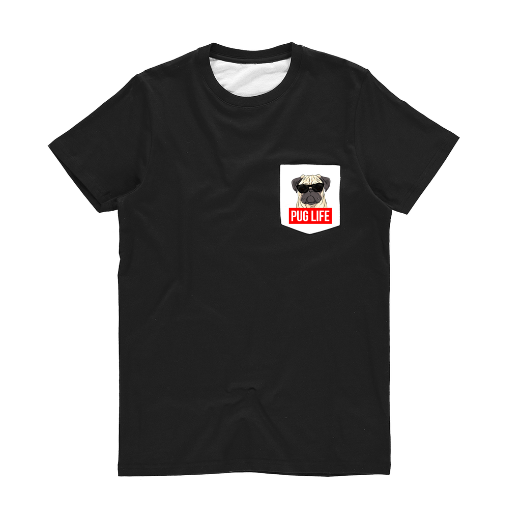 Pug Life - Pug Lover Classic Sublimation Pocket T-Shirt