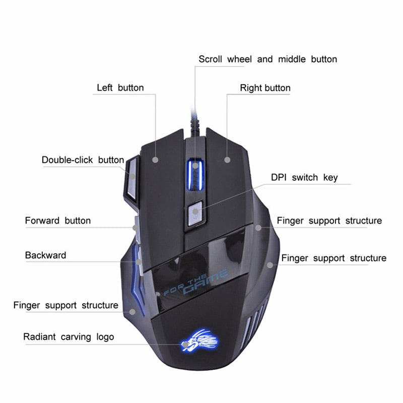 H7 Wired Gaming Mouse 7 Buttons