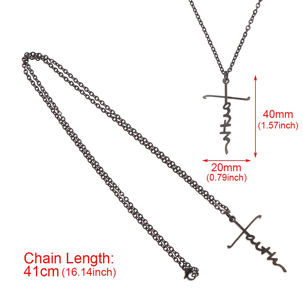 Faith Stainless Steel Pendant Necklace