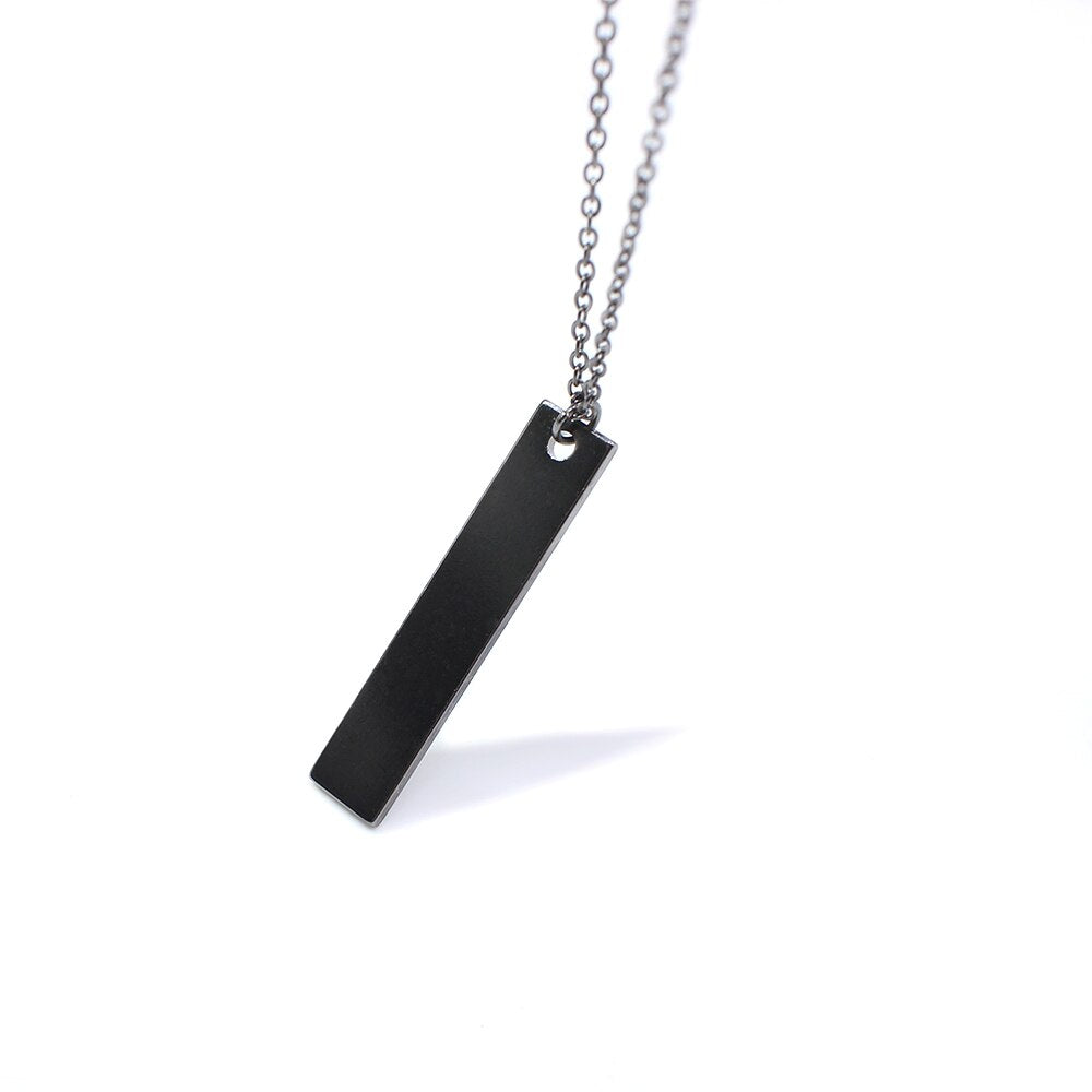Men's Matte Black Long Pendant Necklace