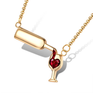Love Wine - Wine Lover Necklace wine glass necklace, wine necklace