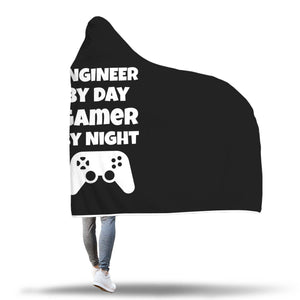Engineer By Day Gamer By Night Hooded Blanket Image 2