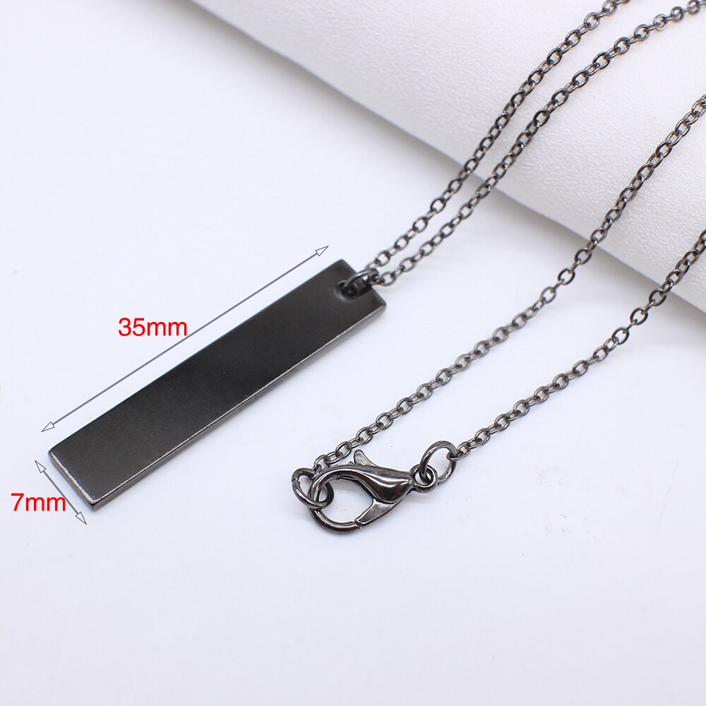 Men's Matte Black Long Pendant Necklace