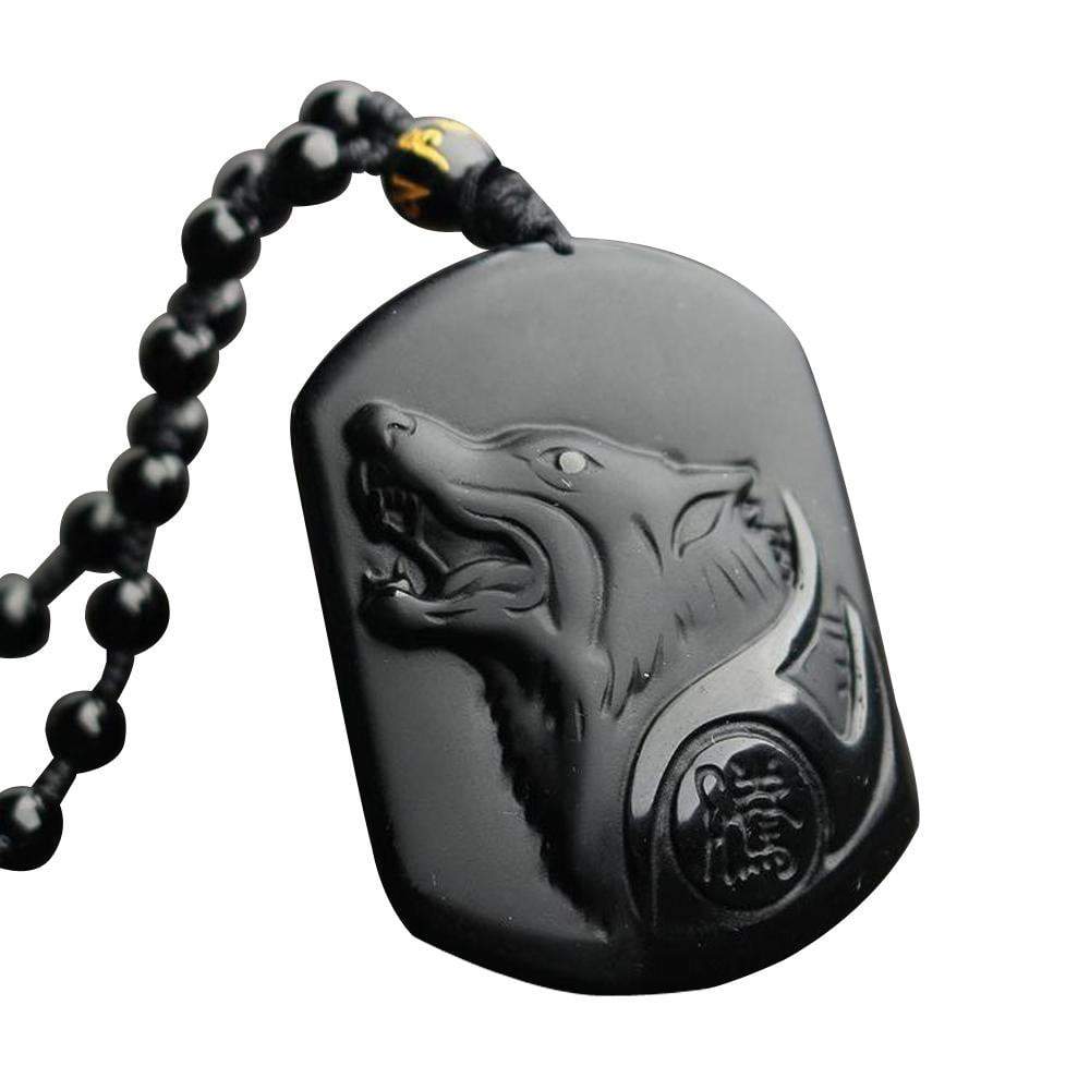 wolf necklace, wolf pendant