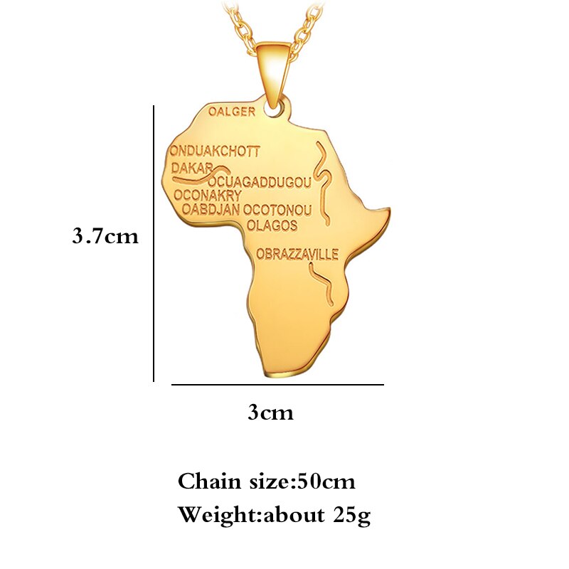 africa necklace, african necklace, africa pendant, gold africa necklace, africa pendant gold