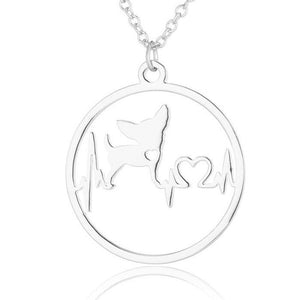 Circular Chihuahua Heartbeat Necklace Circular Chihuahua Heartbeat Necklace