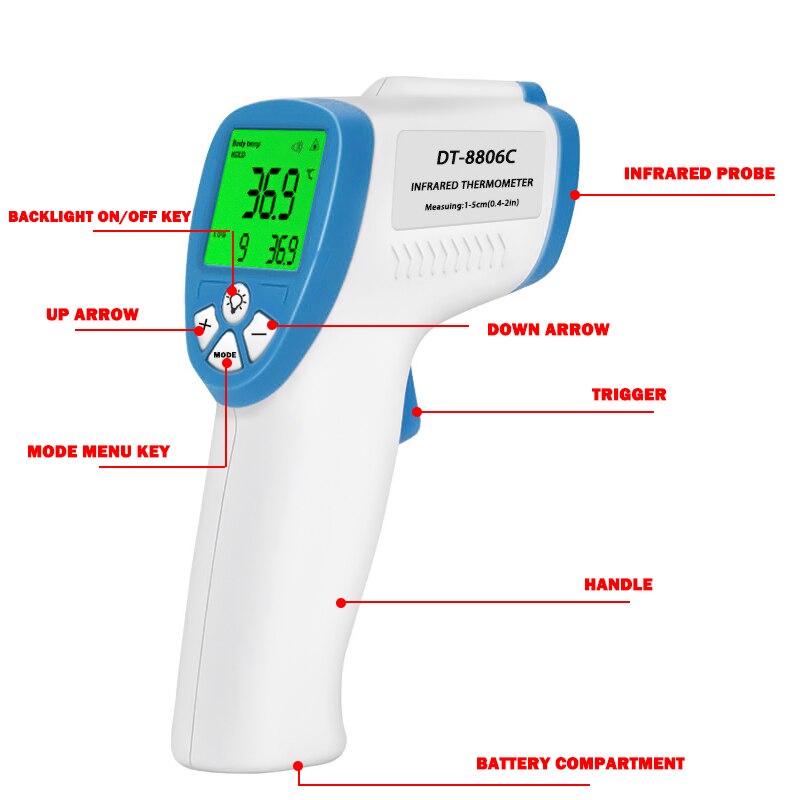 LCD Display Digital Infrared Forehead Electronic Thermometer