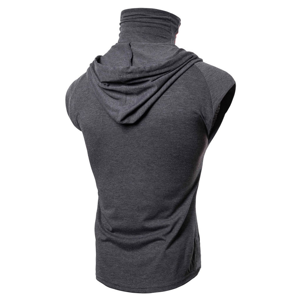 Masked Sleeveless Gym Hoodie