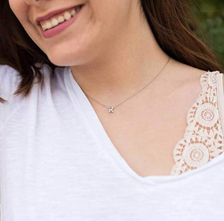 gold initial necklace, initial necklace, letter necklace, monogram necklace, initial necklace silver
