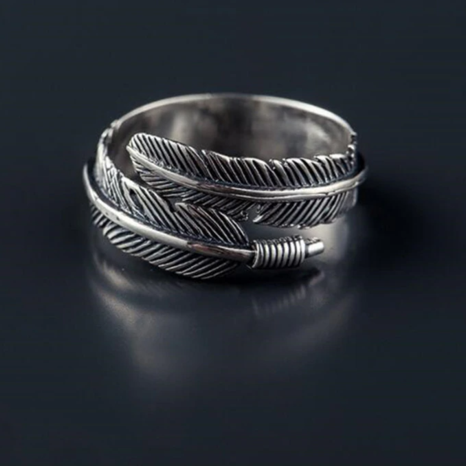 Silver Feather Ring