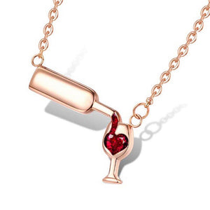 Love Wine - Wine Lover Necklace wine glass necklace, wine necklace