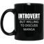 Introvert But Willing To Discuss Manga Anime Mug | Anime Gift Cup | Anime Coffee Mug | Anime Merch | 11oz Kawaii Mug