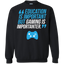 Education Is Important But Gaming Is Importanter - Video Gamer Crewneck Pullover Sweatshirt 8 oz.