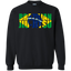 Brazilian Jiu Jitsu Flag 3 BJJ Crewneck Pullover Sweatshirt 8 oz.