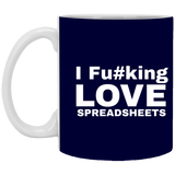 I Fucking Love Spreadsheets Accountant Gift 11 oz. White Mug I Fucking Love Spreadsheets Accountant Gift 11 oz. White Mug