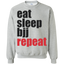 Eat Sleep BJJ Repeat Brazilian Jiu Jitsu Crewneck Pullover Sweatshirt 8 oz.