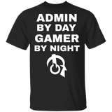 Admin By Day Gamer By Night T-Shirt Admin By Day Gamer By Night T-Shirt