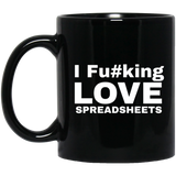 I Fucking Love Spreadsheets Accountant Gift 11 oz. Black Mug I Fucking Love Spreadsheets Accountant Gift 11 oz. Black Mug