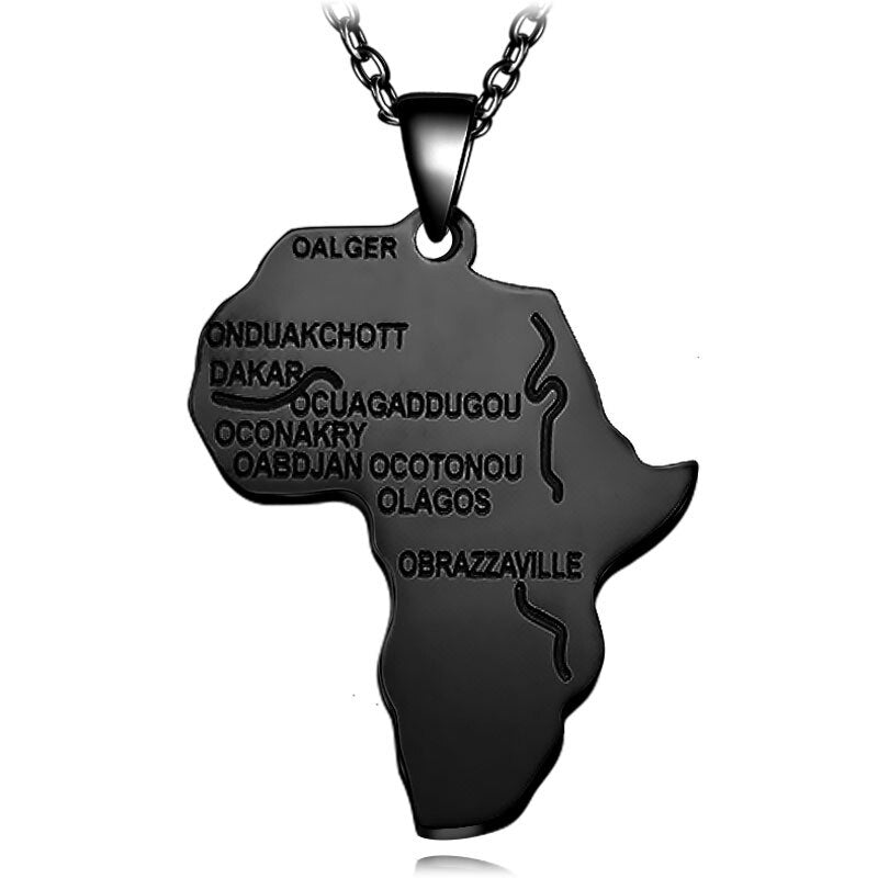 africa necklace, african necklace, africa pendant, gold africa necklace, africa pendant gold