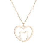 Cat Heart Necklace cat necklace