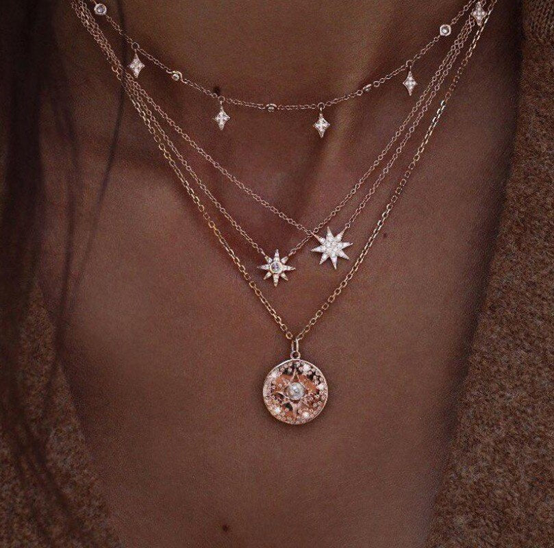 Collier Rose Gold Rose Statement Pendant Necklace
