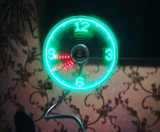 Mini USB Fan LED Clock