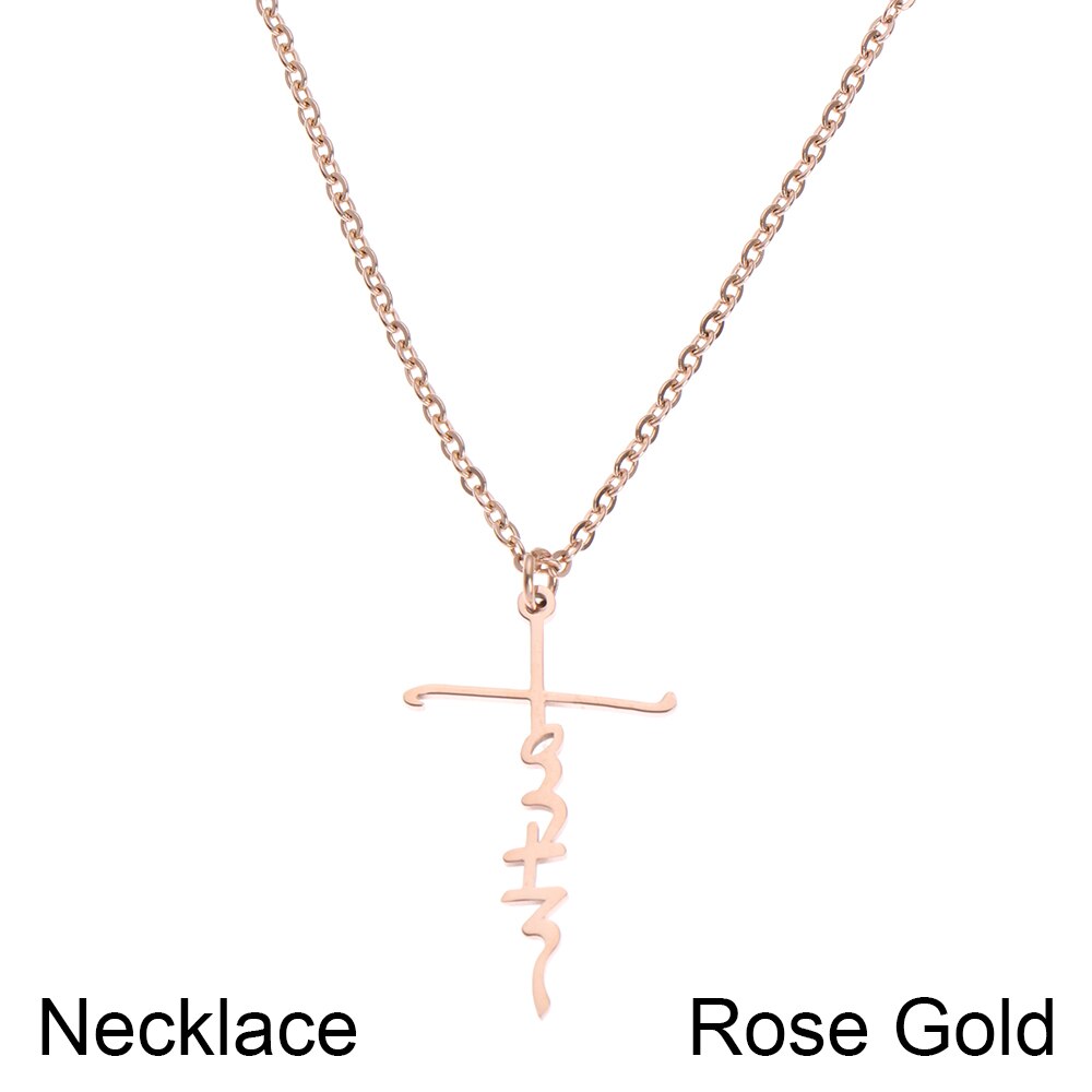 Faith Stainless Steel Pendant Necklace