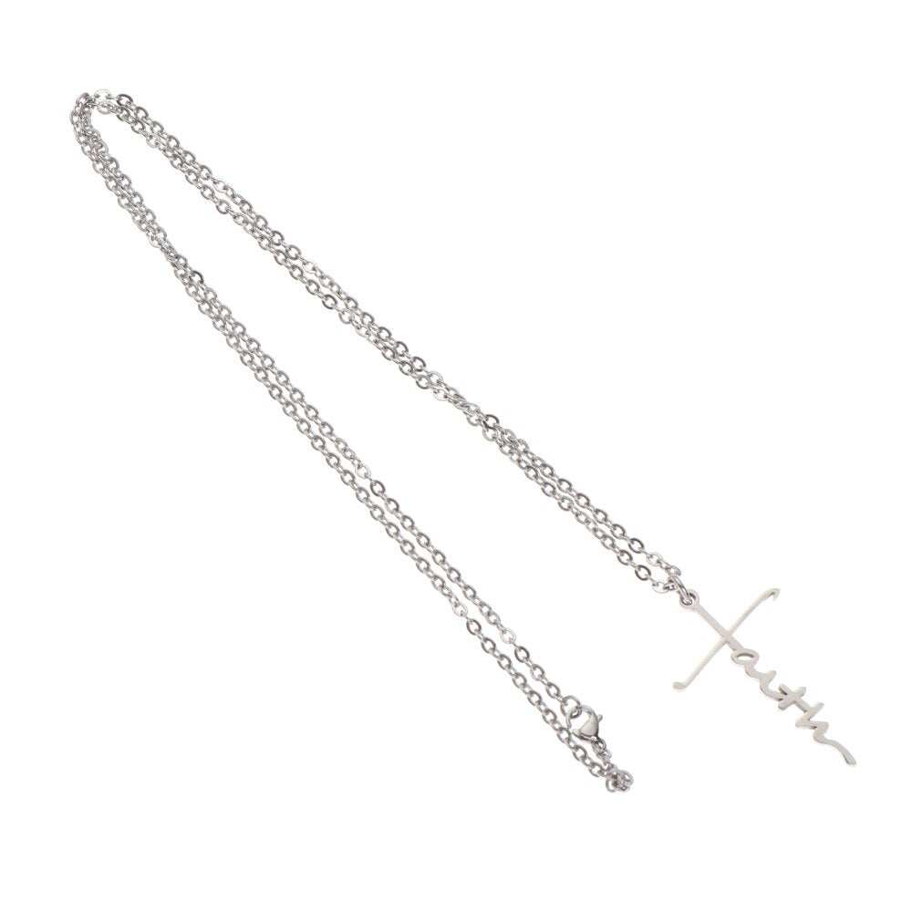Faith Stainless Steel Pendant Necklace