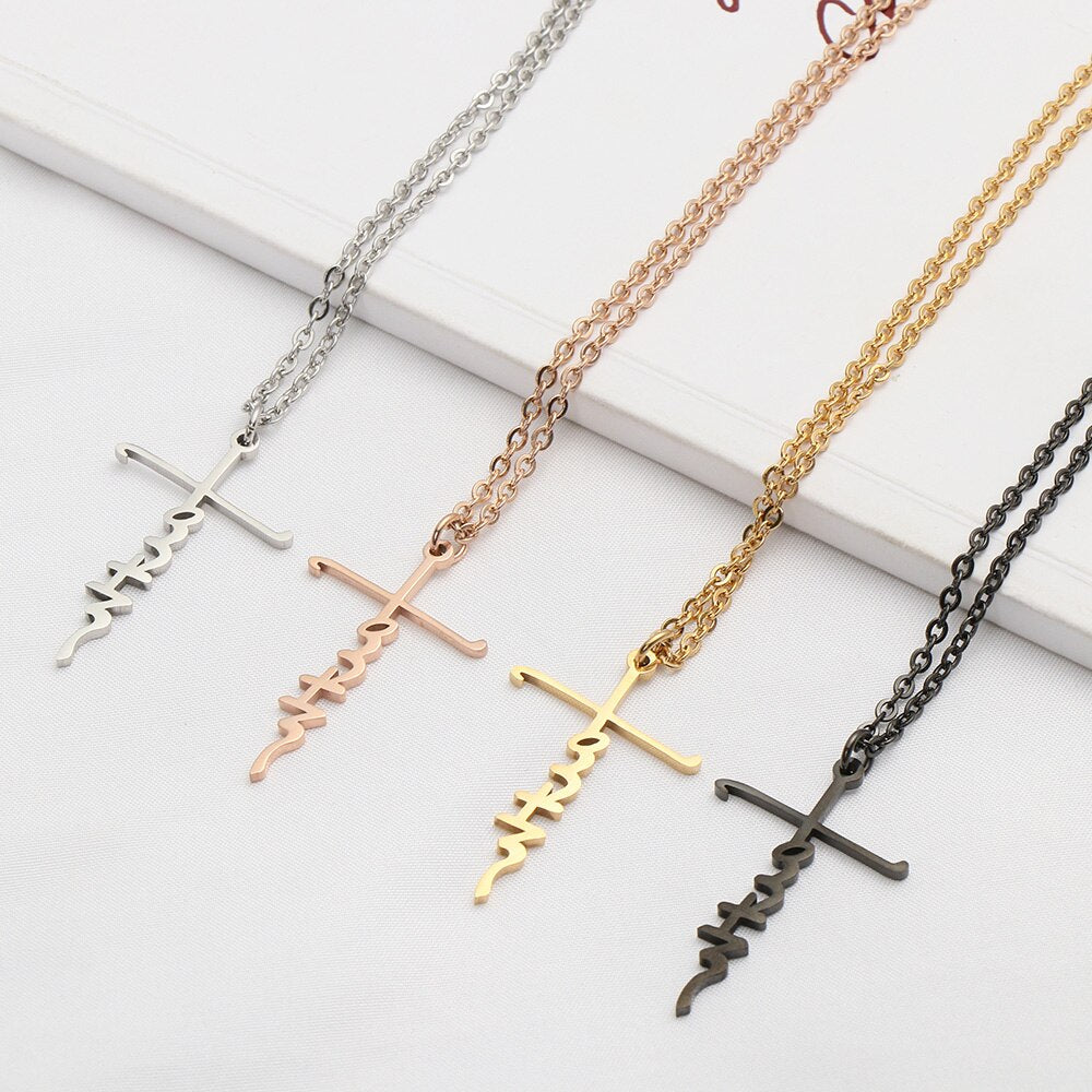 Faith Stainless Steel Pendant Necklace