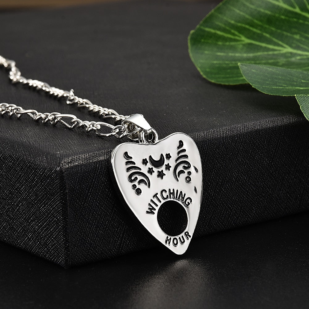 Gothic Ouija Shape Board Pendant Chain Necklace