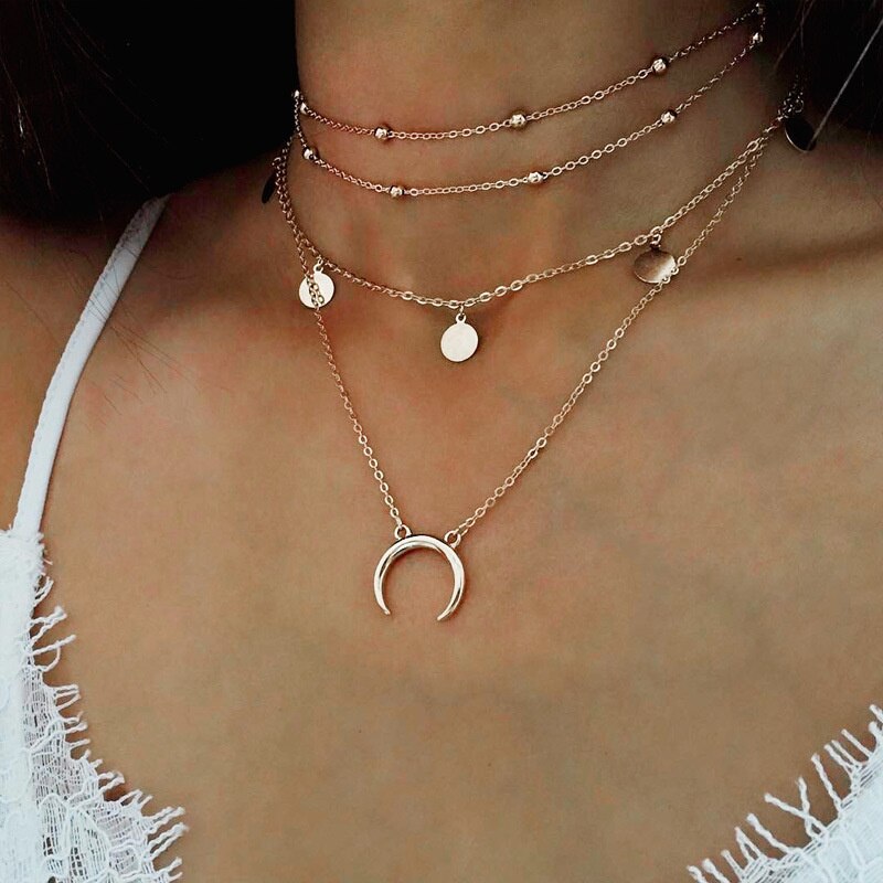 Collier Rose Gold Rose Statement Pendant Necklace