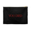 You Died RPG Fantasy Tabletop Gaming Dice Pouch | RPG Accessory Pouch