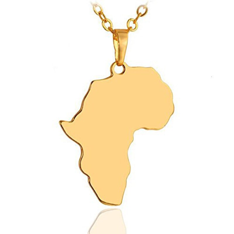 africa necklace, african necklace, africa pendant, gold africa necklace, africa pendant gold