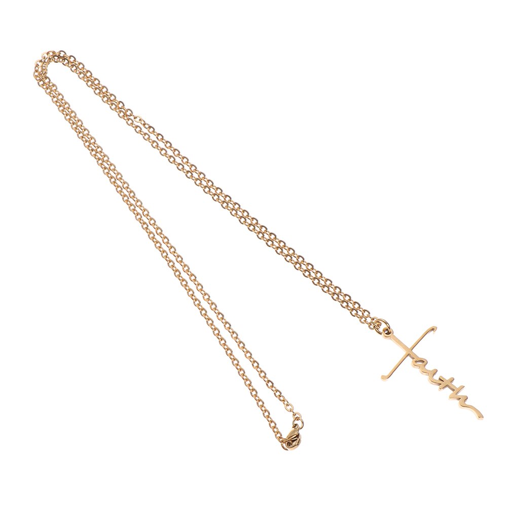 Faith Stainless Steel Pendant Necklace