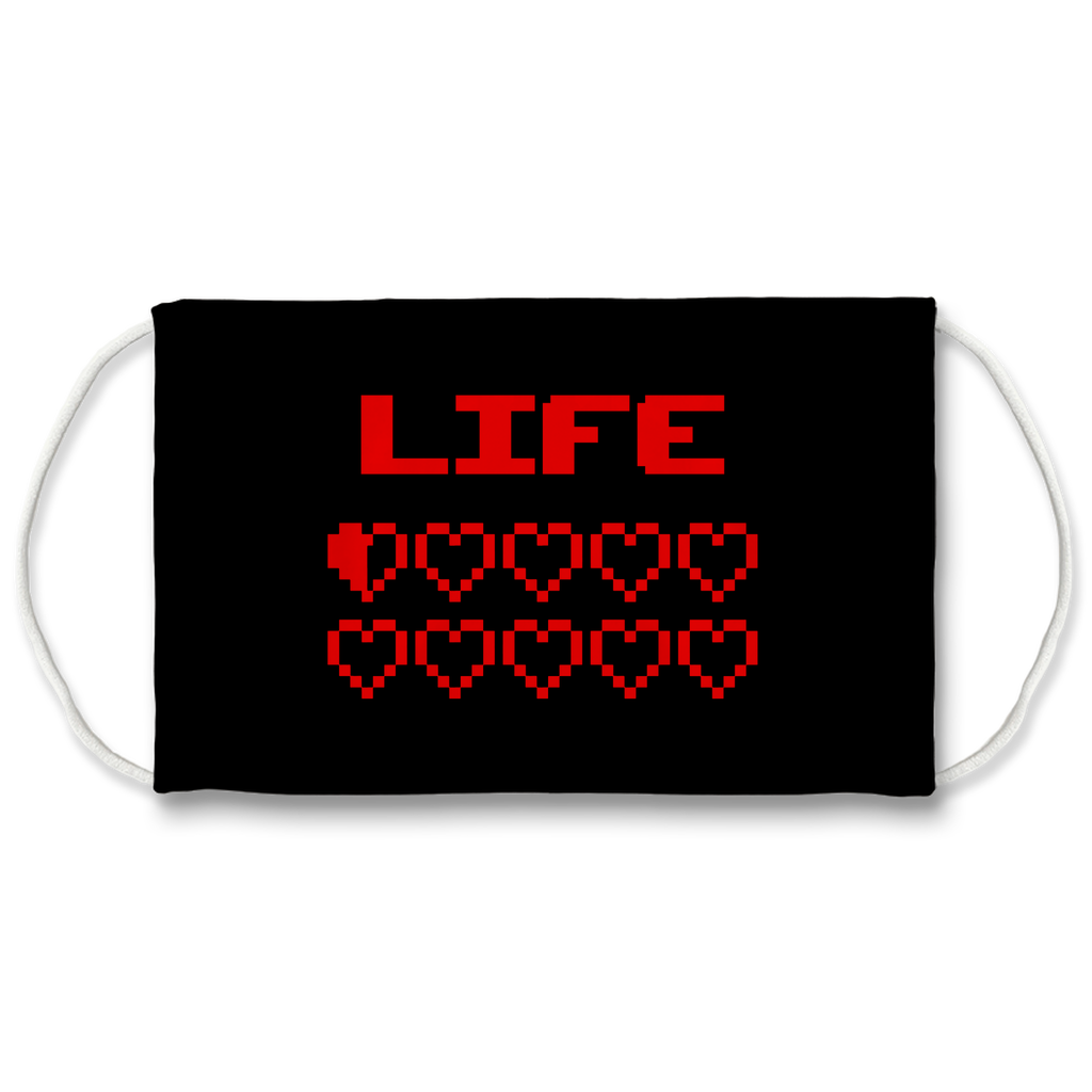 Gaming Life Bar / Game Hearts Sublimation Face Mask