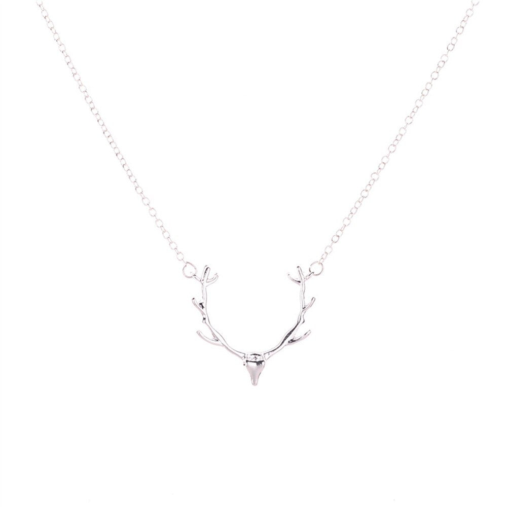 Elk Deer Antlers Pendant Necklace