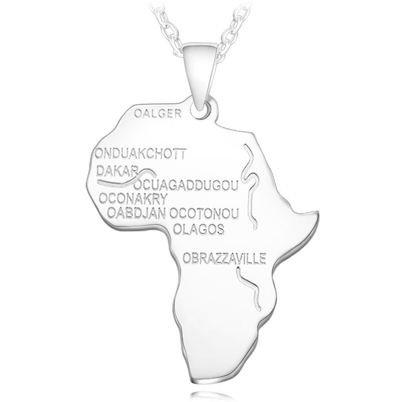 africa necklace, african necklace, africa pendant, gold africa necklace, africa pendant gold